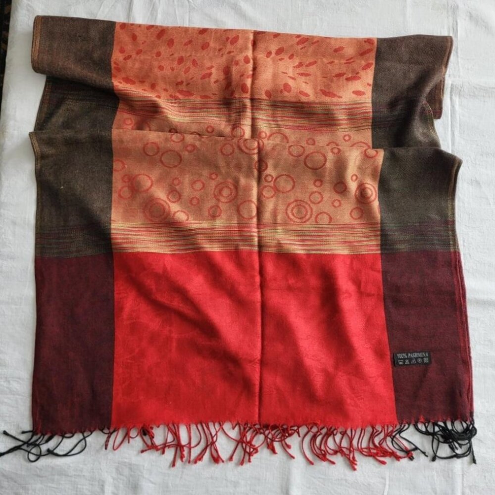 Beautiful Pashmina - brown, red, gold tones
